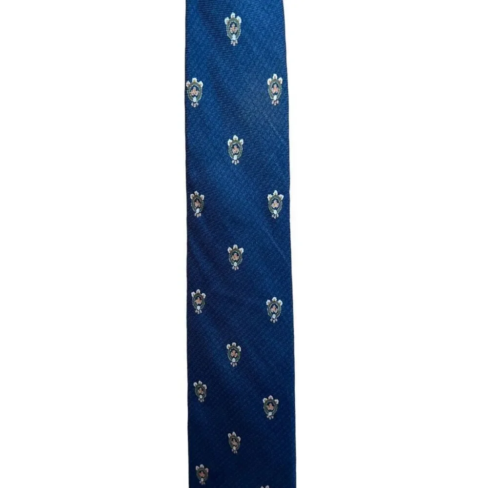 YSL Yves Saint Laurent Blue With Pattern 100% Silk Tie